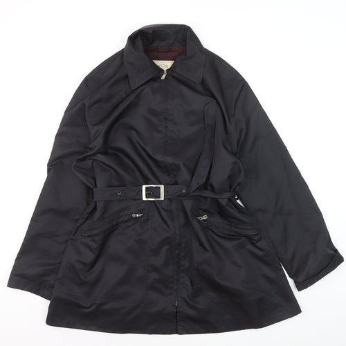 Ralph Dudley Women's Black Waterproof Belted Rain Coat Size 16