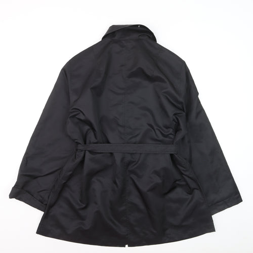 Ralph Dudley Women's Black Waterproof Belted Rain Coat Size 16