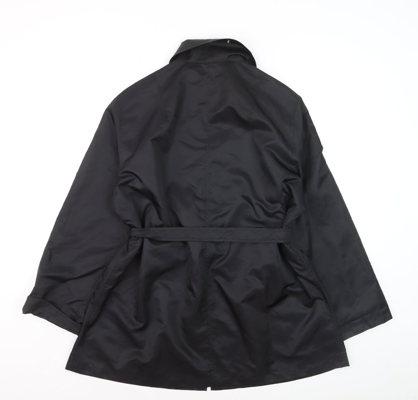 Ralph Dudley Women's Black Waterproof Belted Rain Coat Size 16