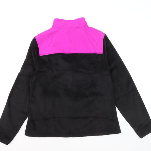 Fila Sport Women's Black Pink Full Zip Fleece Sweatshirt M