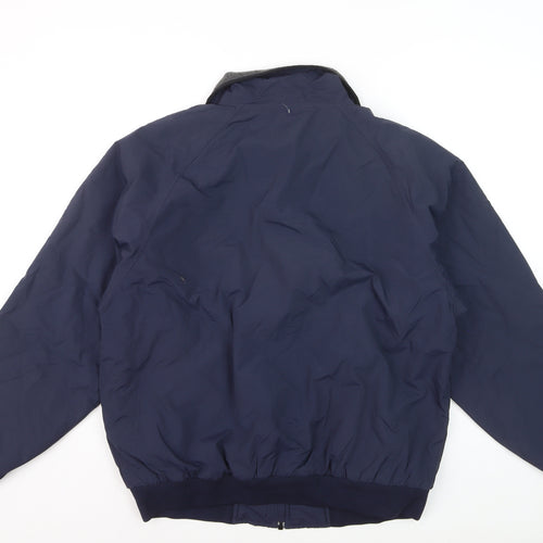 Devon & Jones Men's Blue Bomber Jacket M Nylon Lined Casual Outerwear