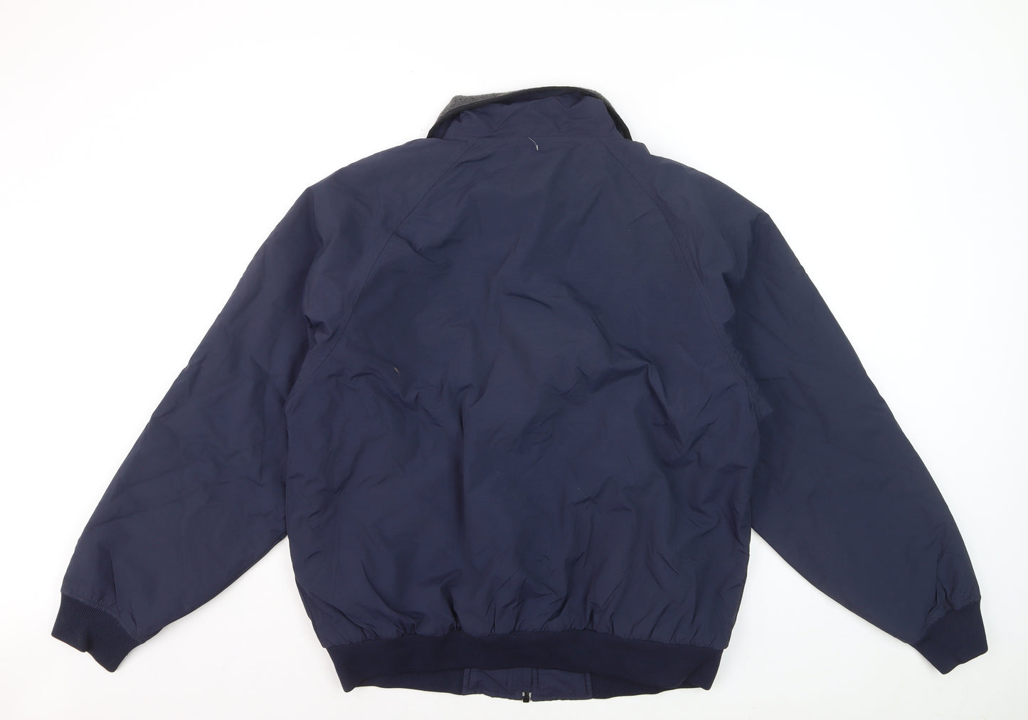 Devon & Jones Men's Blue Bomber Jacket M Nylon Lined Casual Outerwear