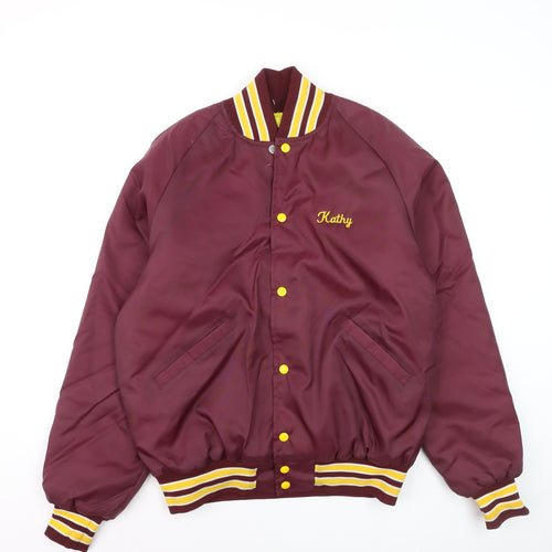 Butwin Women Burgundy Varsity Jacket M Embroidered Minnesota Skydivers