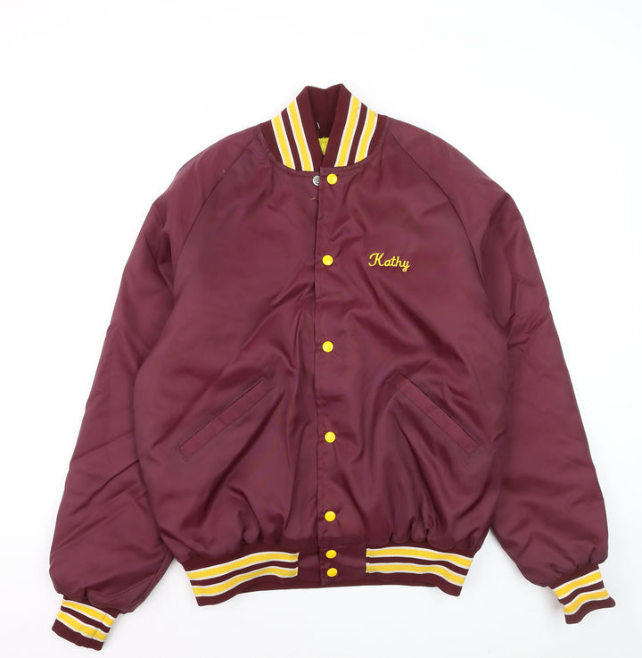 Butwin Women Burgundy Varsity Jacket M Embroidered Minnesota Skydivers