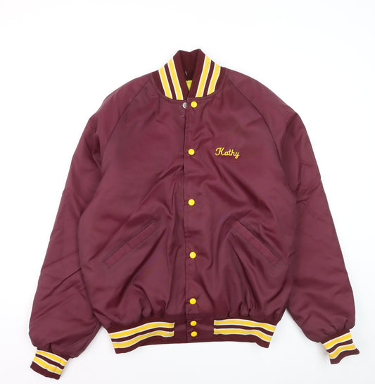 Butwin Women Burgundy Varsity Jacket M Embroidered Minnesota Skydivers