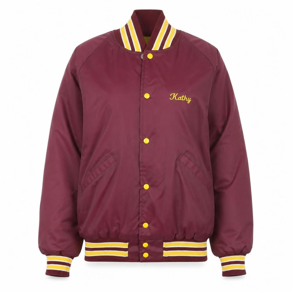 Butwin Women Burgundy Varsity Jacket M Embroidered Minnesota Skydivers