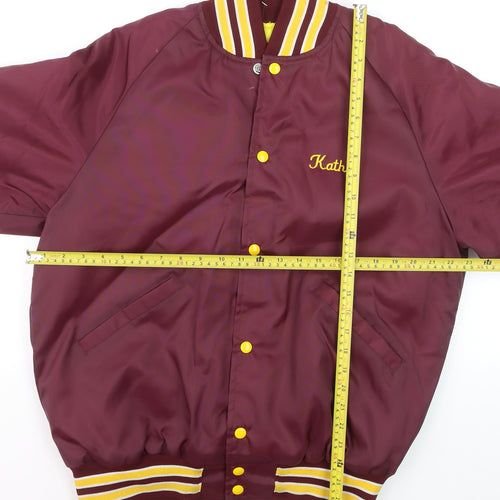 Butwin Women Burgundy Varsity Jacket M Embroidered Minnesota Skydivers