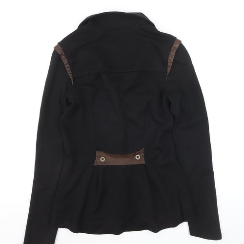 Scaline London Women's Black Wool Blend Tailored Three-Button Blazer M