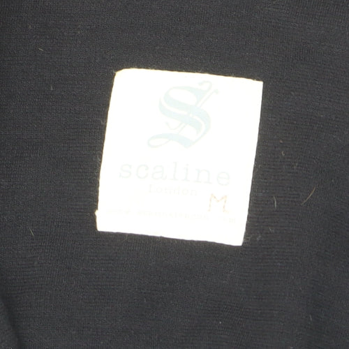 Scaline London Women's Black Wool Blend Tailored Three-Button Blazer M