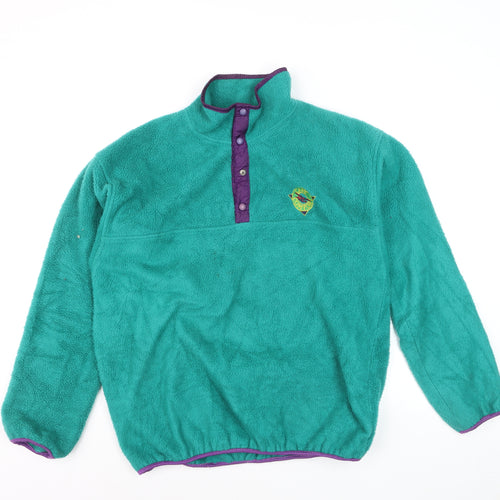 Cape Comfort Men's Green Fleece 1/4 Zip Retro Outdoor Jacket M
