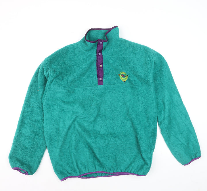 Cape Comfort Men's Green Fleece 1/4 Zip Retro Outdoor Jacket M