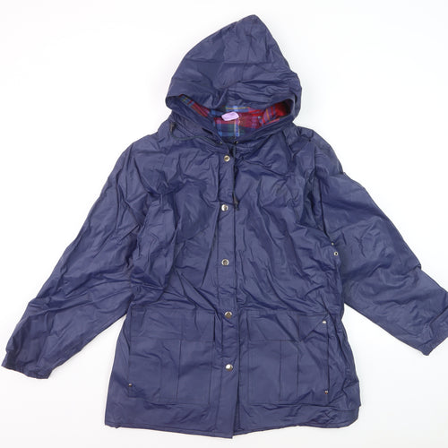 Apres Sport Women's Blue Hooded Waterproof Rain Coat Jacket S