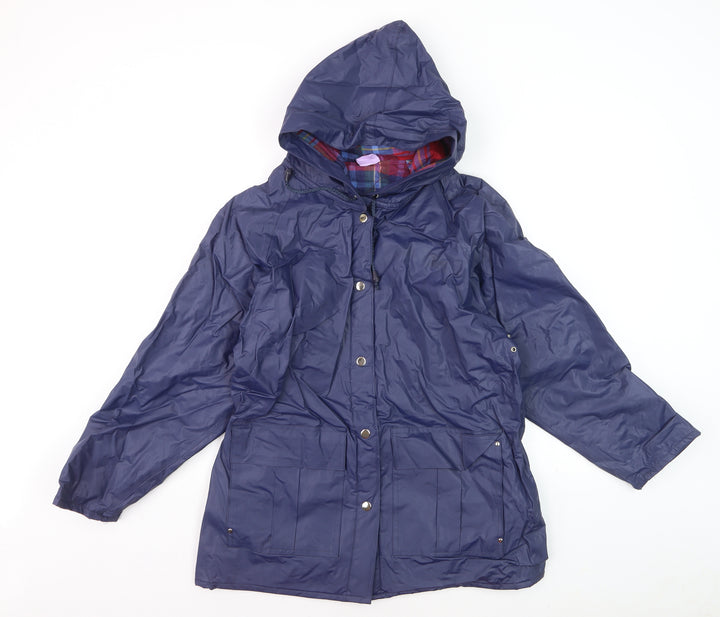 Apres Sport Women's Blue Hooded Waterproof Rain Coat Jacket S