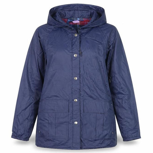 Apres Sport Women's Blue Hooded Waterproof Rain Coat Jacket S