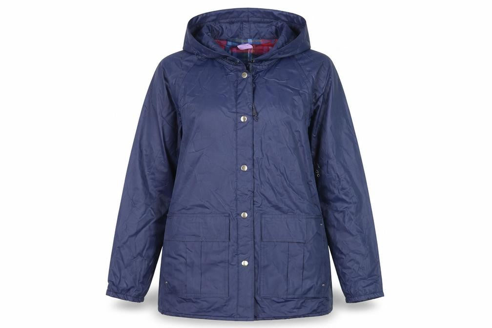 Apres Sport Women's Blue Hooded Waterproof Rain Coat Jacket S