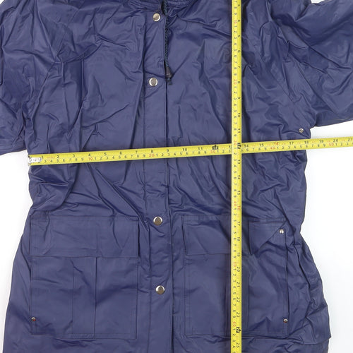 Apres Sport Women's Blue Hooded Waterproof Rain Coat Jacket S