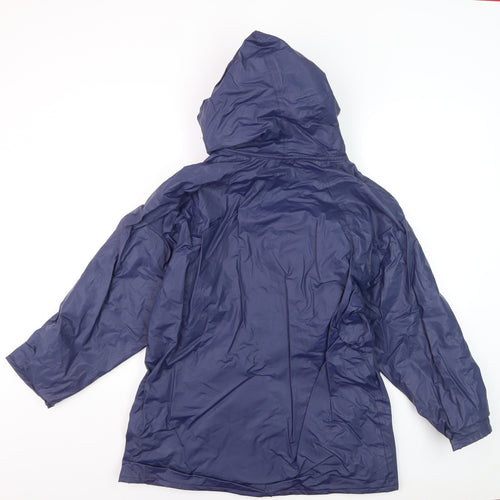 Apres Sport Women's Blue Hooded Waterproof Rain Coat Jacket S