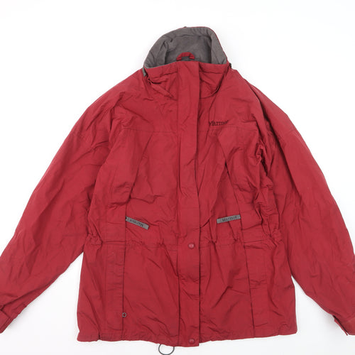Marmot Men Red L Waterproof Hooded Parka Jacket
