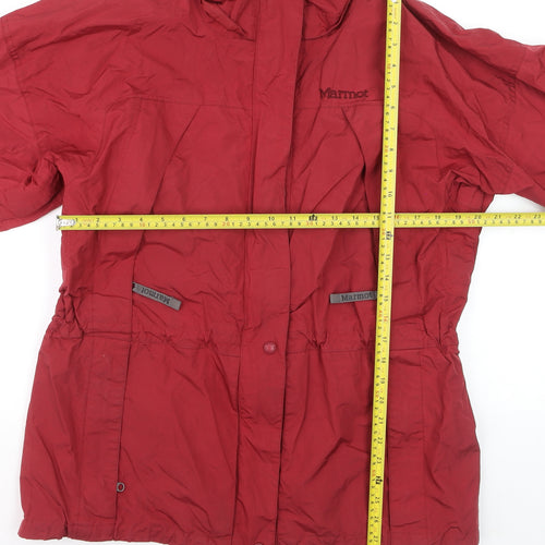 Marmot Men Red L Waterproof Hooded Parka Jacket