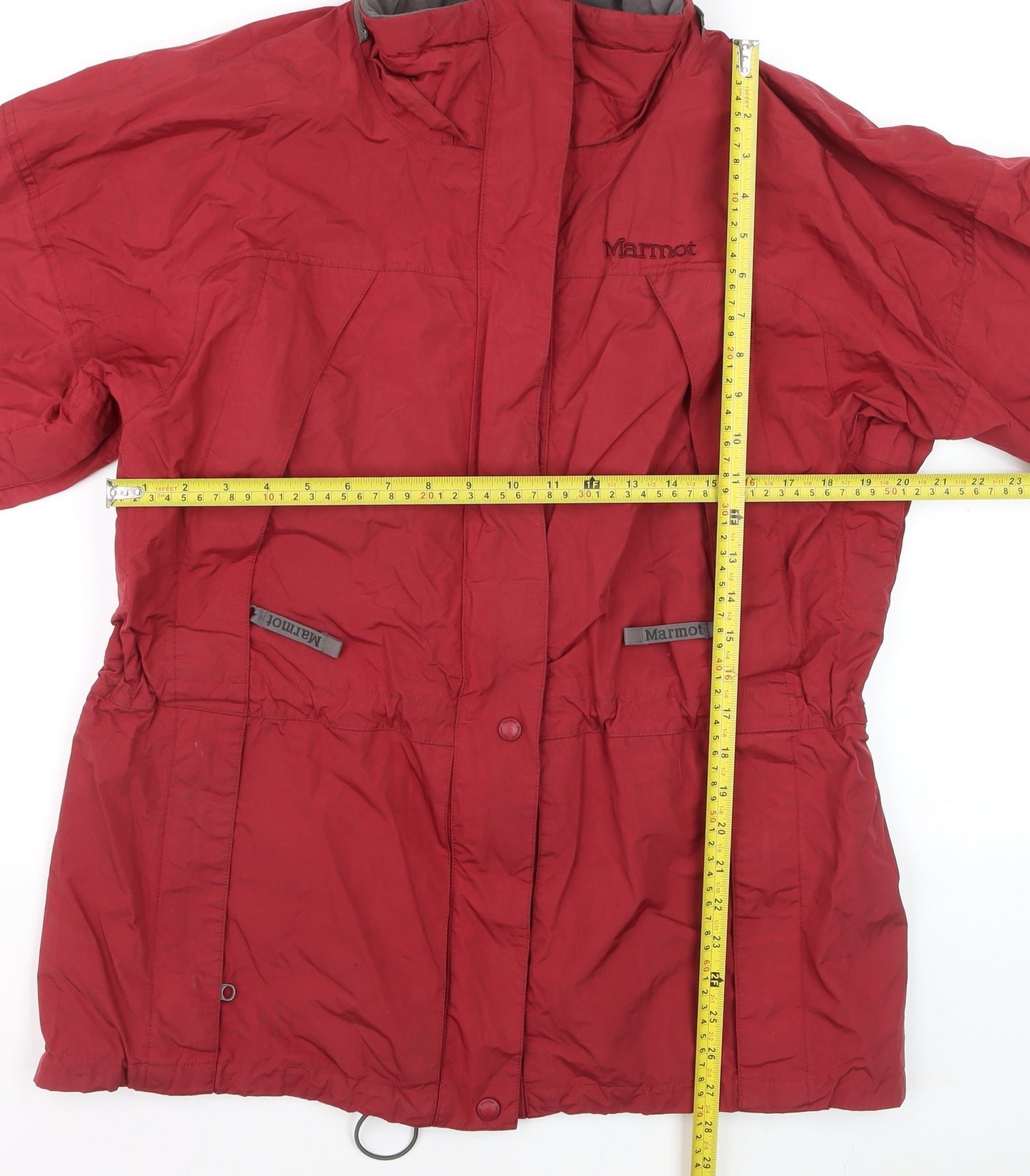Marmot Men Red L Waterproof Hooded Parka Jacket