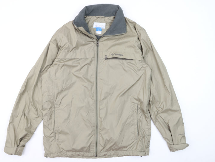 Columbia Men's Beige M Windbreaker Jacket Lightweight Outdoor