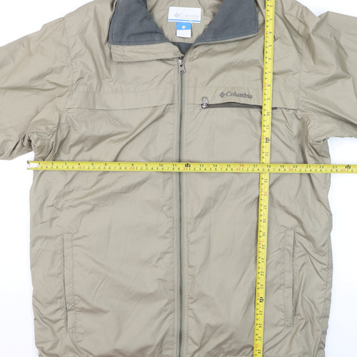 Columbia Men's Beige M Windbreaker Jacket Lightweight Outdoor
