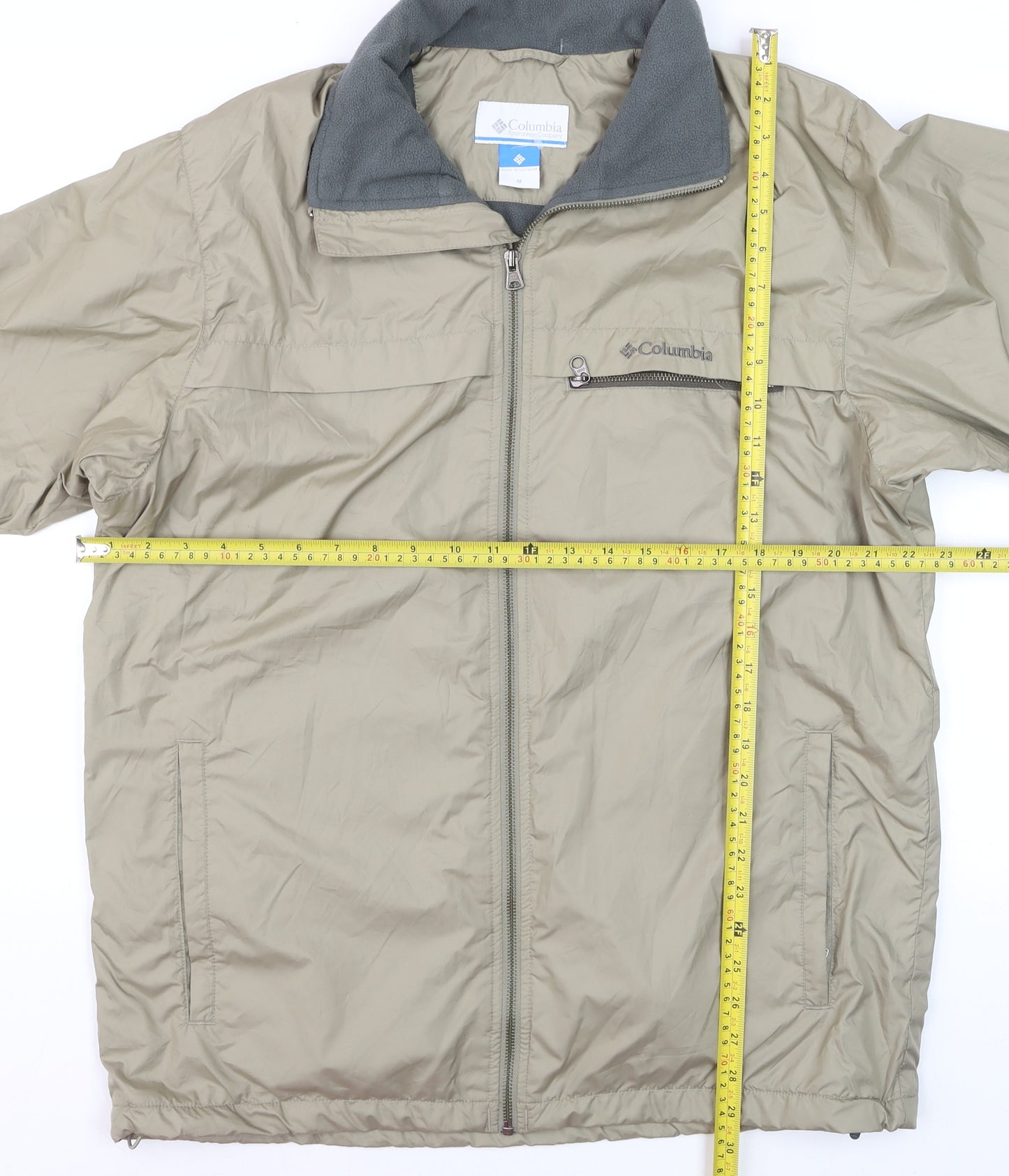 Columbia Men's Beige M Windbreaker Jacket Lightweight Outdoor