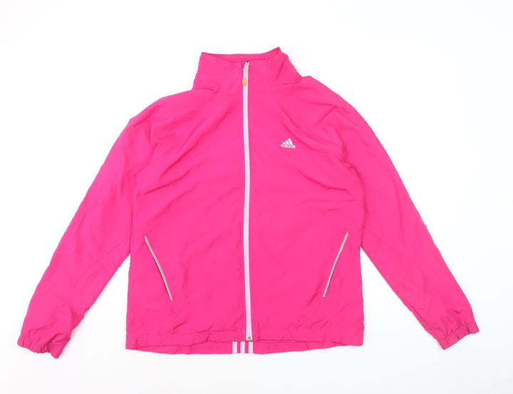 Adidas Women's Pink Windbreaker Jacket Size 18 Lightweight Activewear
