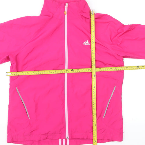 Adidas Women's Pink Windbreaker Jacket Size 18 Lightweight Activewear