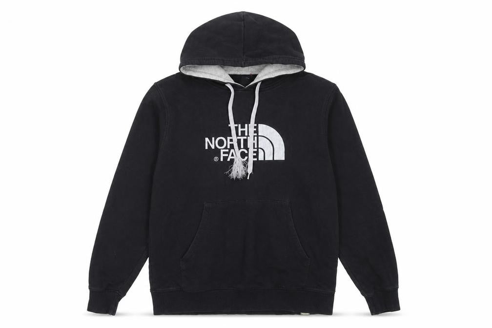 Front view of The North Face Men’s Black Large Pullover Hoodie with Logo and Kangaroo Pocket