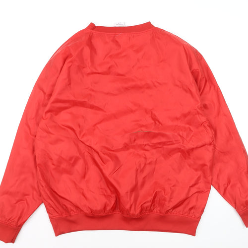 Red Oak Mens Red V-Neck Pullover Sweatshirt L College Sports Style