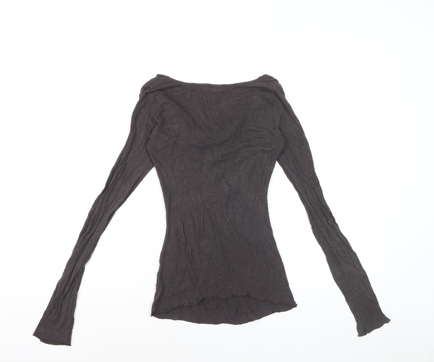 Phase Eight Women's Black Cowl Neck Long Sleeve Slim Fit Top Size L
