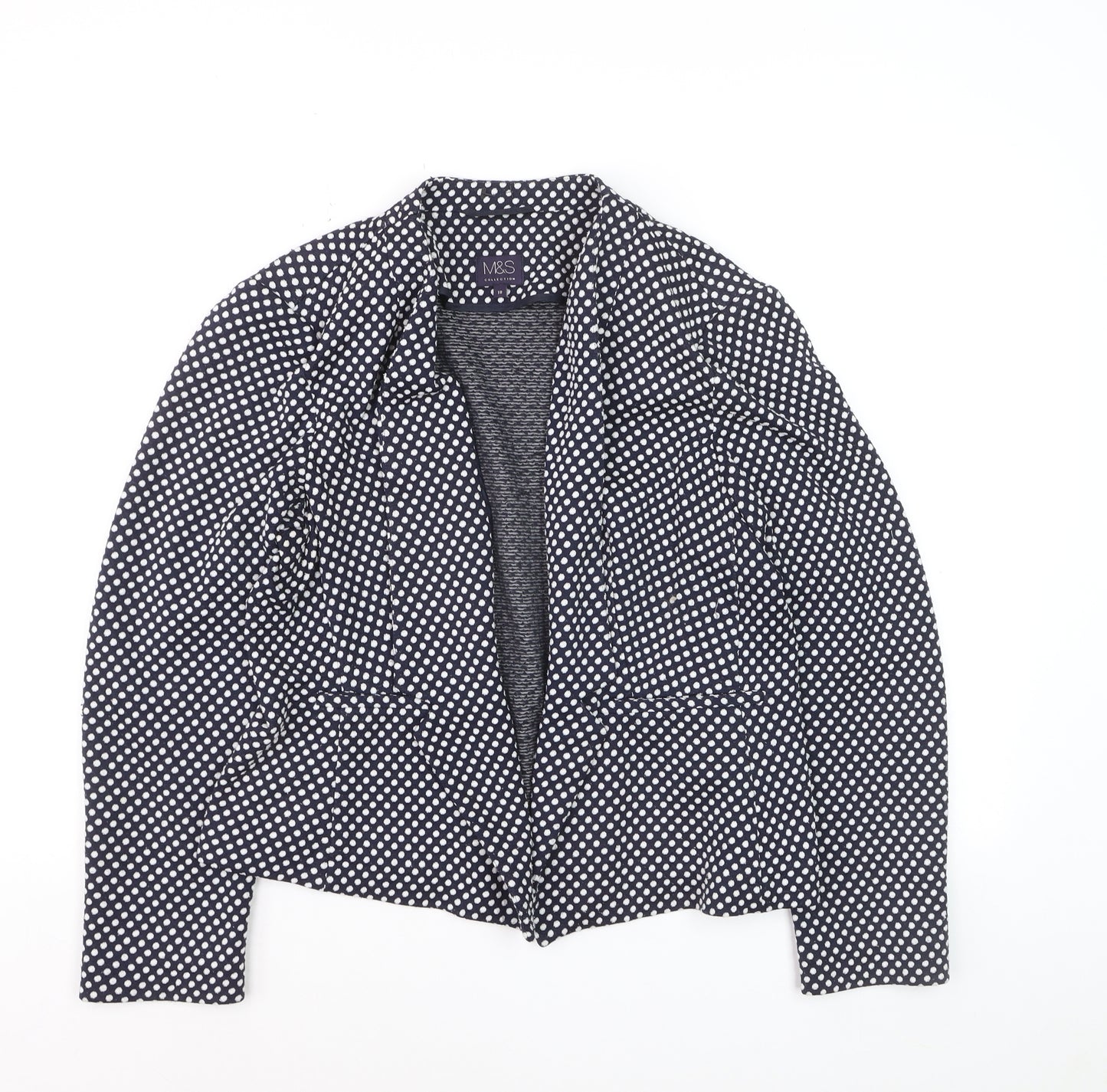 Marks and Spencer Womens Blue Polka Dot Blazer Size 18 Regular Fit