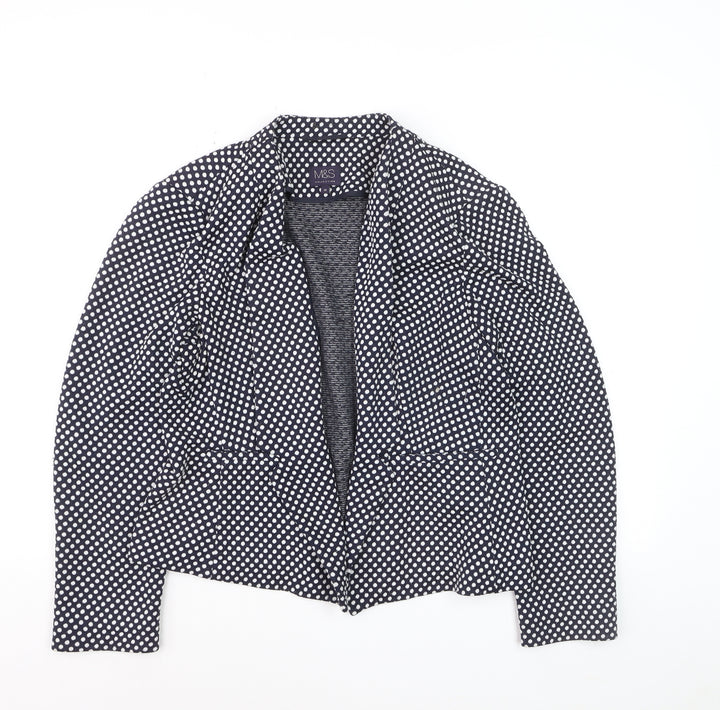 Marks and Spencer Womens Blue Polka Dot Blazer Size 18 Regular Fit