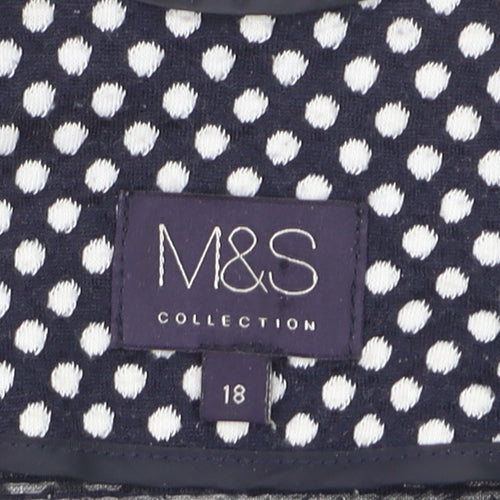 Marks and Spencer Womens Blue Polka Dot Blazer Size 18 Regular Fit