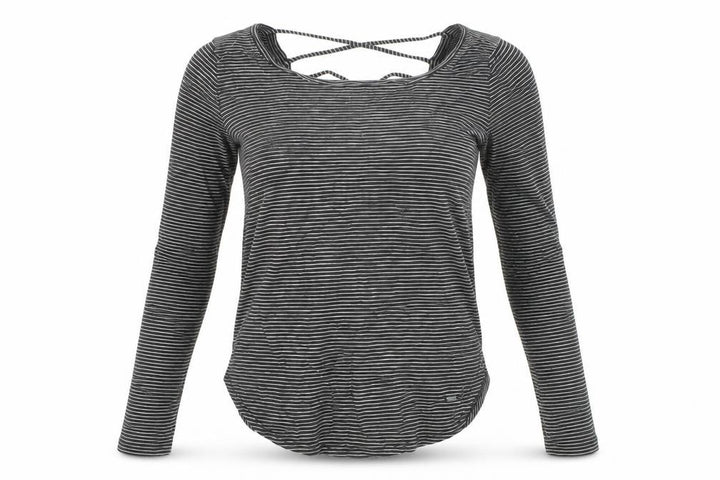 Hollister Womens Black Striped Long Sleeve Jersey Top XS