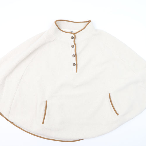 La Redoute Women’s Ivory Fleece Cape M Lined Button Detail