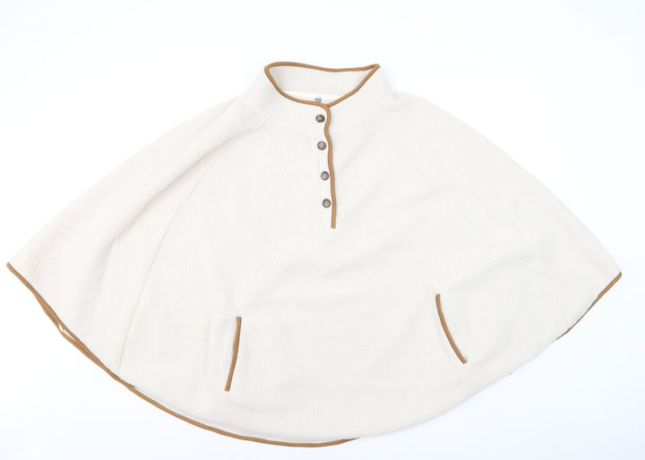 La Redoute Women’s Ivory Fleece Cape M Lined Button Detail