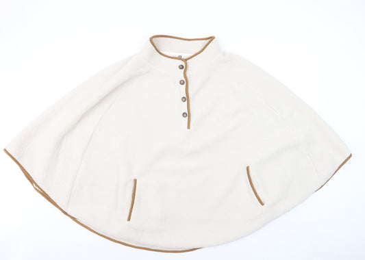 La Redoute Women’s Ivory Fleece Cape M Lined Button Detail