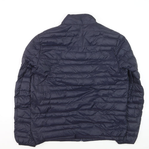 Marks and Spencer Men's Blue Puffer Jacket M Lightweight Full Zip