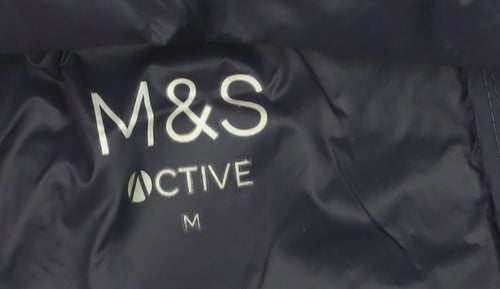 Marks and Spencer Men's Blue Puffer Jacket M Lightweight Full Zip