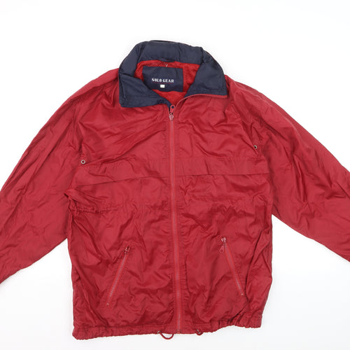 Solo Gear Men’s Red Nylon Windbreaker Jacket Size S