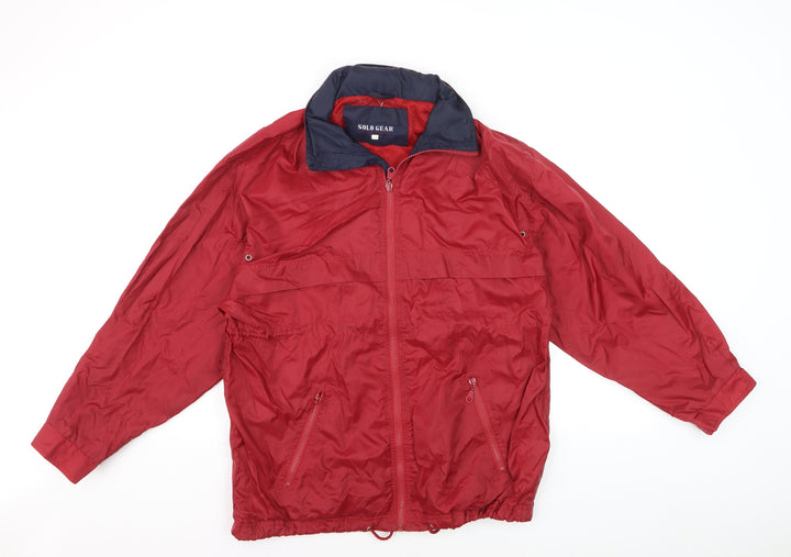 Solo Gear Men’s Red Nylon Windbreaker Jacket Size S