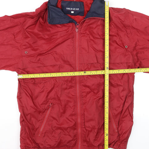Solo Gear Men’s Red Nylon Windbreaker Jacket Size S