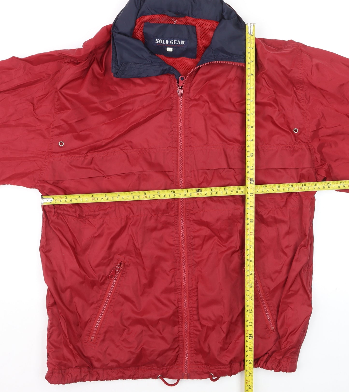 Solo Gear Men’s Red Nylon Windbreaker Jacket Size S