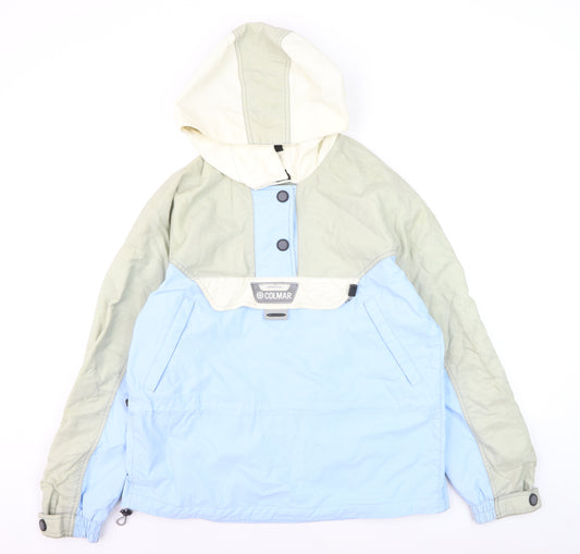 Colmar Mens Blue Green Hooded Anorak Jacket Size 38 Regular