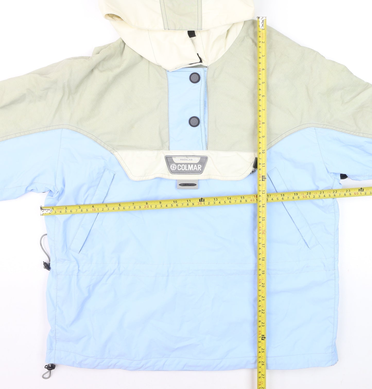 Colmar Mens Blue Green Hooded Anorak Jacket Size 38 Regular