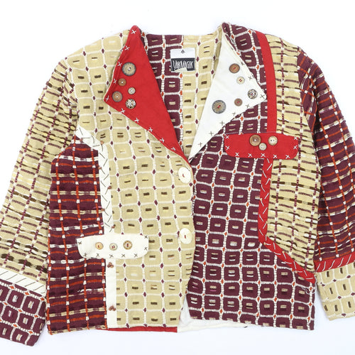 YakMagik Women's Multicoloured Patchwork Blazer Jacket M