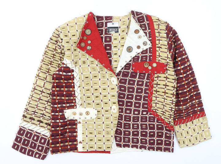 YakMagik Women's Multicoloured Patchwork Blazer Jacket M