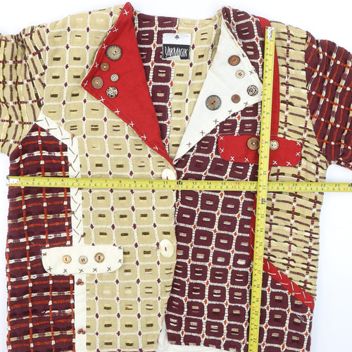 YakMagik Women's Multicoloured Patchwork Blazer Jacket M